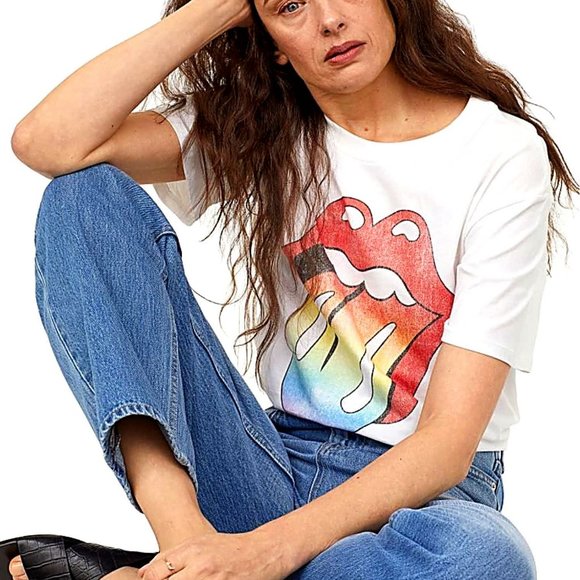 The Rolling Stones Logo Tongue rock Official H&M T-shirt XS runs big NWT - Picture 5 of 6